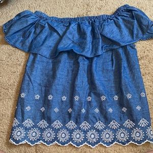 Old Navy Denim Off-Shoulder Blouse